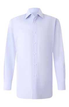 Мужская хлопковая сорочка BRIONI голубого цвета, арт. RCA20L/P90C3 | Фото 1 (Рукава: Длинные; Длина (для топов): Стандартные; Драгоценные камни: Проставлено; Материал сплава: Проставлено; Материал внешний: Хлопок; Манжеты: На пуговицах; Случай: Формальный; Воротник: Кент; Рубашки М: Regular Fit; Принт: Однотонные; Стили: Классический)