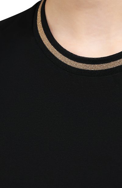 Хлопковая футболка MONCLER черного цвета по цене 38500 руб., арт. F2-093-8C760-00-V8058, фото 5 Хлопковая футболка MONCLER, арт. F2-093-8C760-00-V8058, фото 5