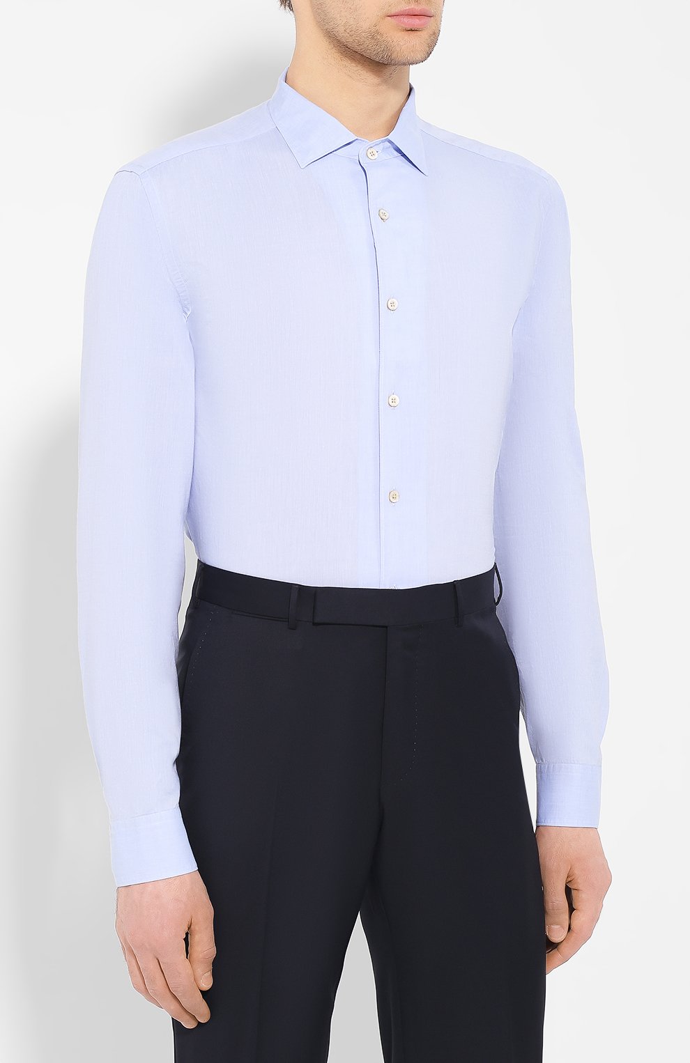 Рубашка с воротником кент CORNELIANI голубого цвета по цене 18050 руб., арт. 83P026-9111529/00, фото 3 Рубашка с воротником кент CORNELIANI, арт. 83P026-9111529/00, фото 3