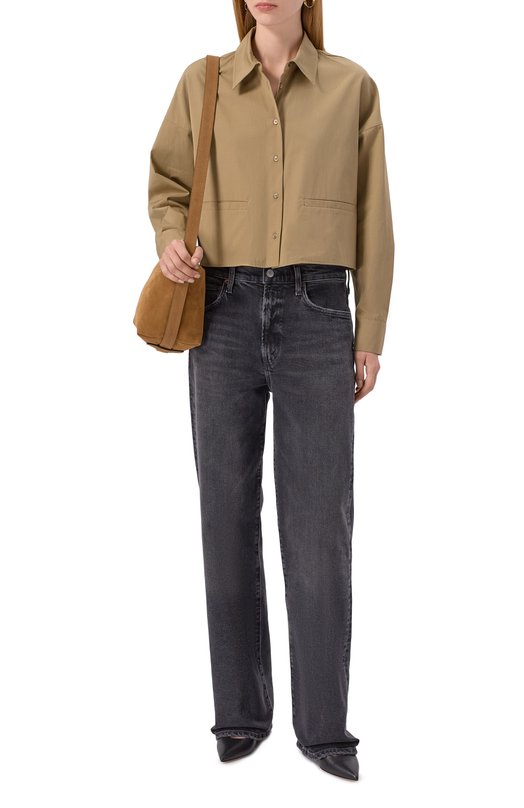 Хлопковая рубашка Weekend Max Mara SVAG0 Бежевый  SVAG0 Фото 2