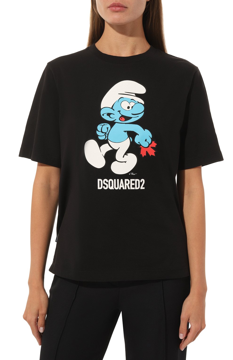 Хлопковая футболка dsquared2 x the smurfs DSQUARED2, арт. S73GC0286/S24558, фото 3