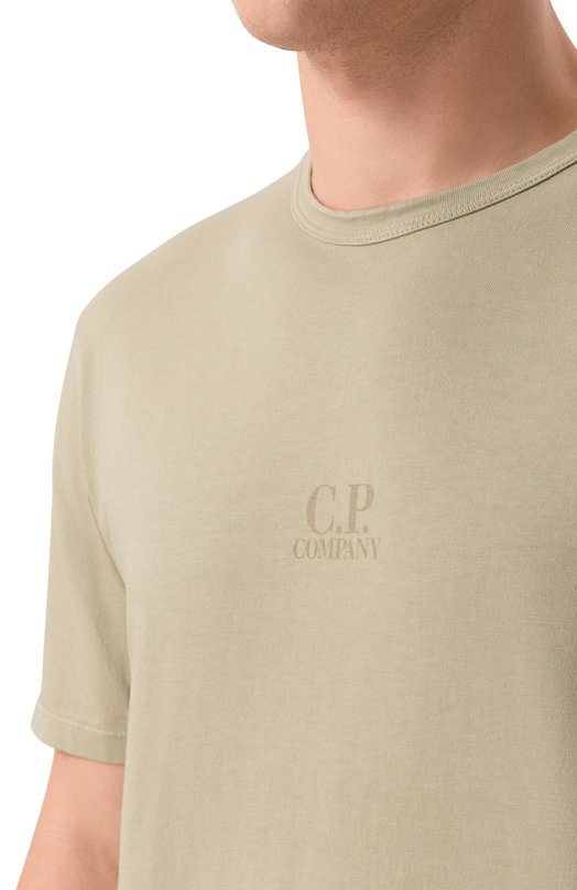Хлопковая футболка C.P. Company 20CMTS211A/005697S Хаки  20CMTS211A/005697S Фото 5