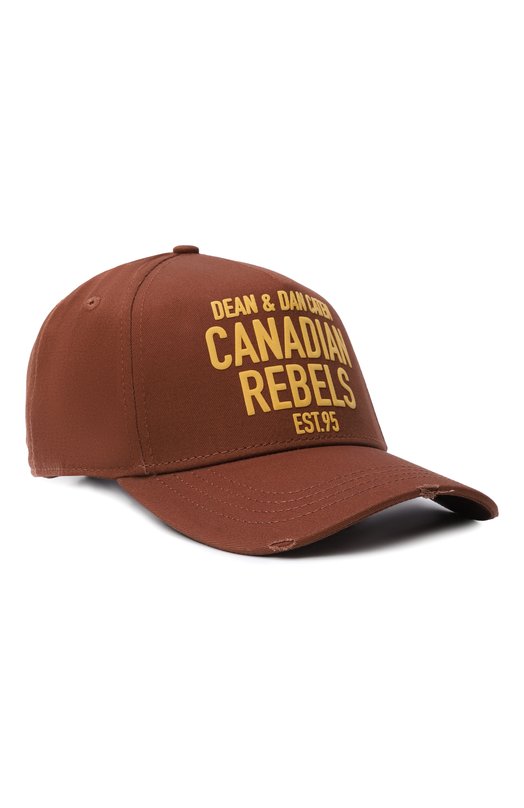 Хлопковая бейсболка Dsquared2 BCM0965/05C00001 Коричневый BCM0965/05C00001