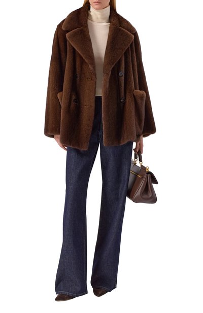 Женская шуба из норки MVST, арт. M010/MINK BROWN