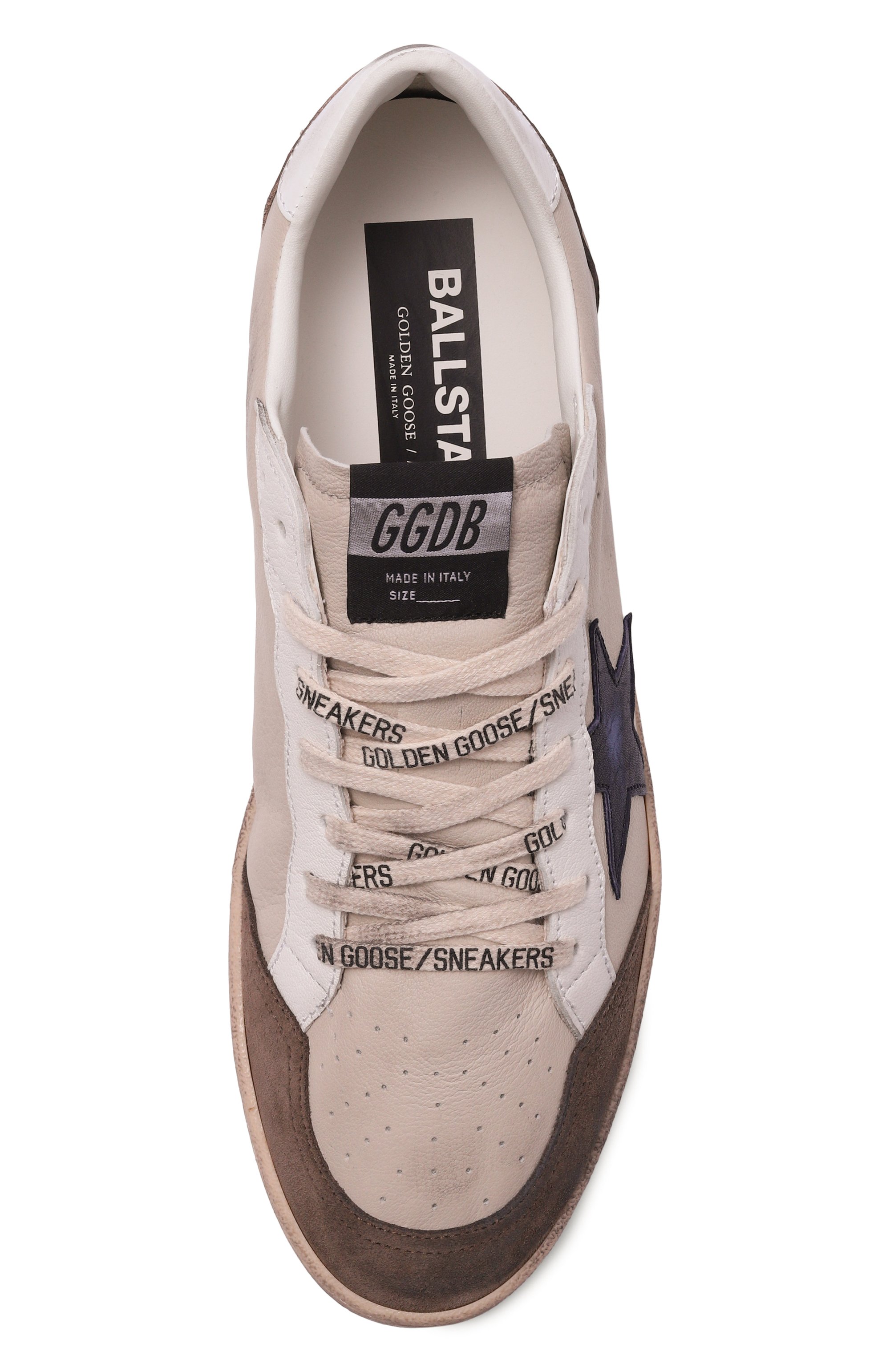 Кожаные кеды ballstar GOLDEN GOOSE DELUXE BRAND кремового цвета по цене 68200 руб., арт. GMF00117.F008722, фото 5 Кожаные кеды ballstar GOLDEN GOOSE DELUXE BRAND, арт. GMF00117.F008722, фото 5