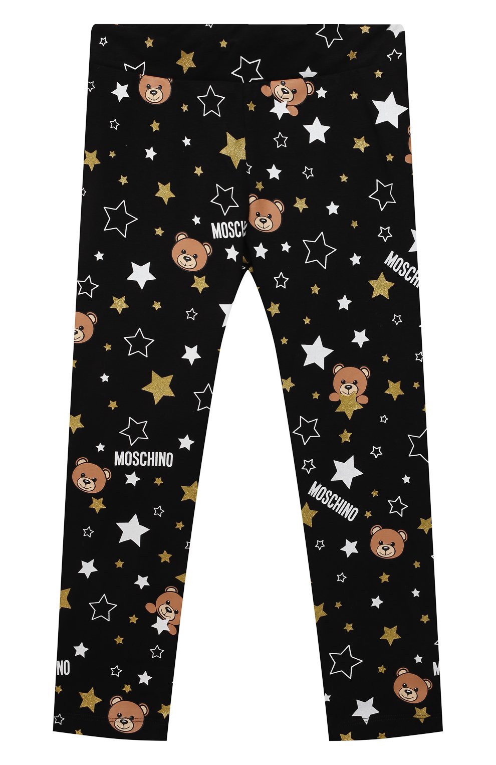 Хлопковые леггинсы MOSCHINO черного цвета по цене 9950 руб., арт. H4P03U/LBB75/4A-8A, фото 1 Хлопковые леггинсы MOSCHINO, арт. H4P03U/LBB75/4A-8A, фото 1