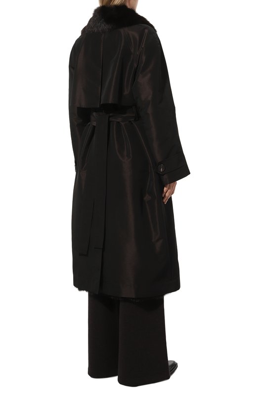 Тренч с меховой подкладкой Color Temperature Пл, Кол-10/373 Коричневый  Пл, Кол-10/373 Фото 4