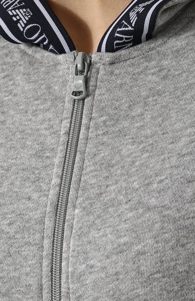 Хлопковый кардиган на молнии с капюшоном EMPORIO ARMANI, арт. 164076/8P287, фото 5