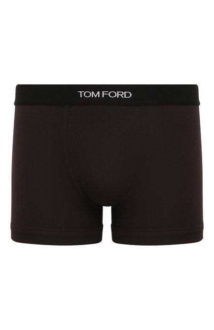 Мужские хлопковые боксеры TOM FORD темно-коричневого цвета, арт. T4LC3/104 | Фото 1 (Нос: Не проставлено; Материал внешний: Хлопок; Материал сплава: Проставлено; Кросс-КТ: бельё; Мужское Кросс-КТ: Трусы)