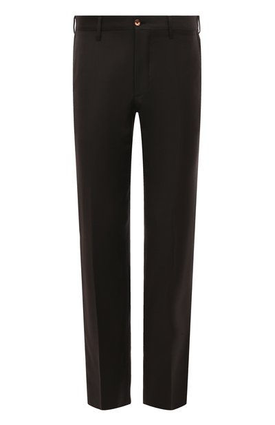 Мужские шерстяные брюки ZILLI коричневого цвета, арт. M0S-40-38N-B6406/0001 | Фото 1 (Длина (брюки, джинсы): Стандартные; Материал внешний: Шерсть; Материал подклада: Купро; Случай: Формальный; Стили: Классический)