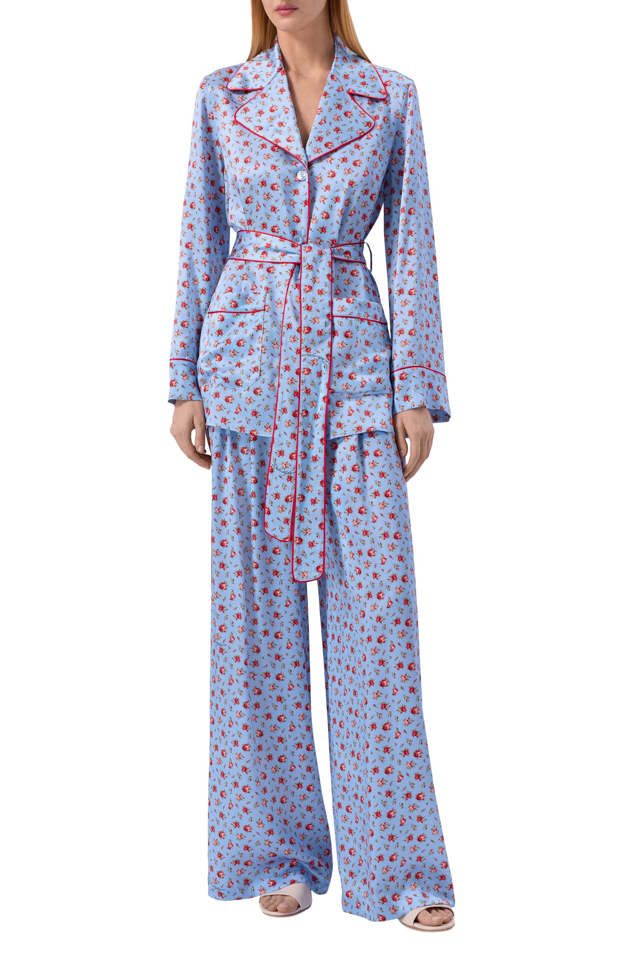 Шелковая блузка DOLCE & GABBANA голубого цвета по цене 297000 руб., арт. F5Q03T/IS10H, фото 2 Шелковая блузка DOLCE & GABBANA, арт. F5Q03T/IS10H, фото 2