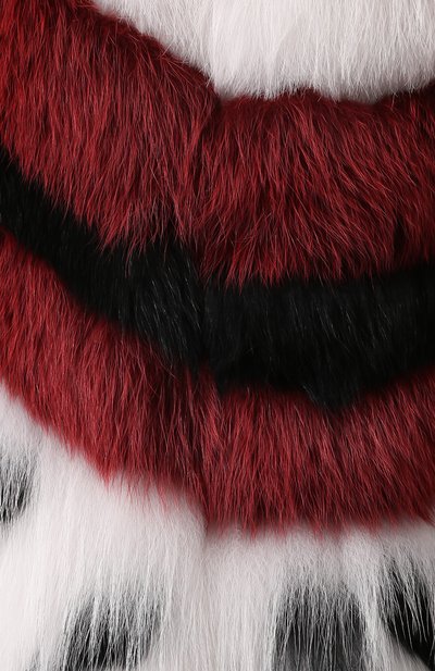 Удлиненная шуба из меха лисы с контрастной отделкой FENDI, арт. FNF86A/SDW, фото 5