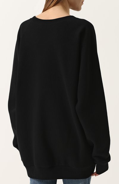 Хлопковый свитшот свободного кроя с вышивкой пайетками GUCCI, арт. 457924/X9D13, фото 4