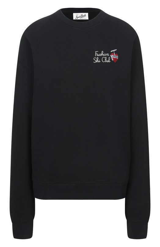 Хлопковый свитшот MC2 Saint Barth STDW001-04175I/STARDUST W Чёрный STDW001-04175I/STARDUST W