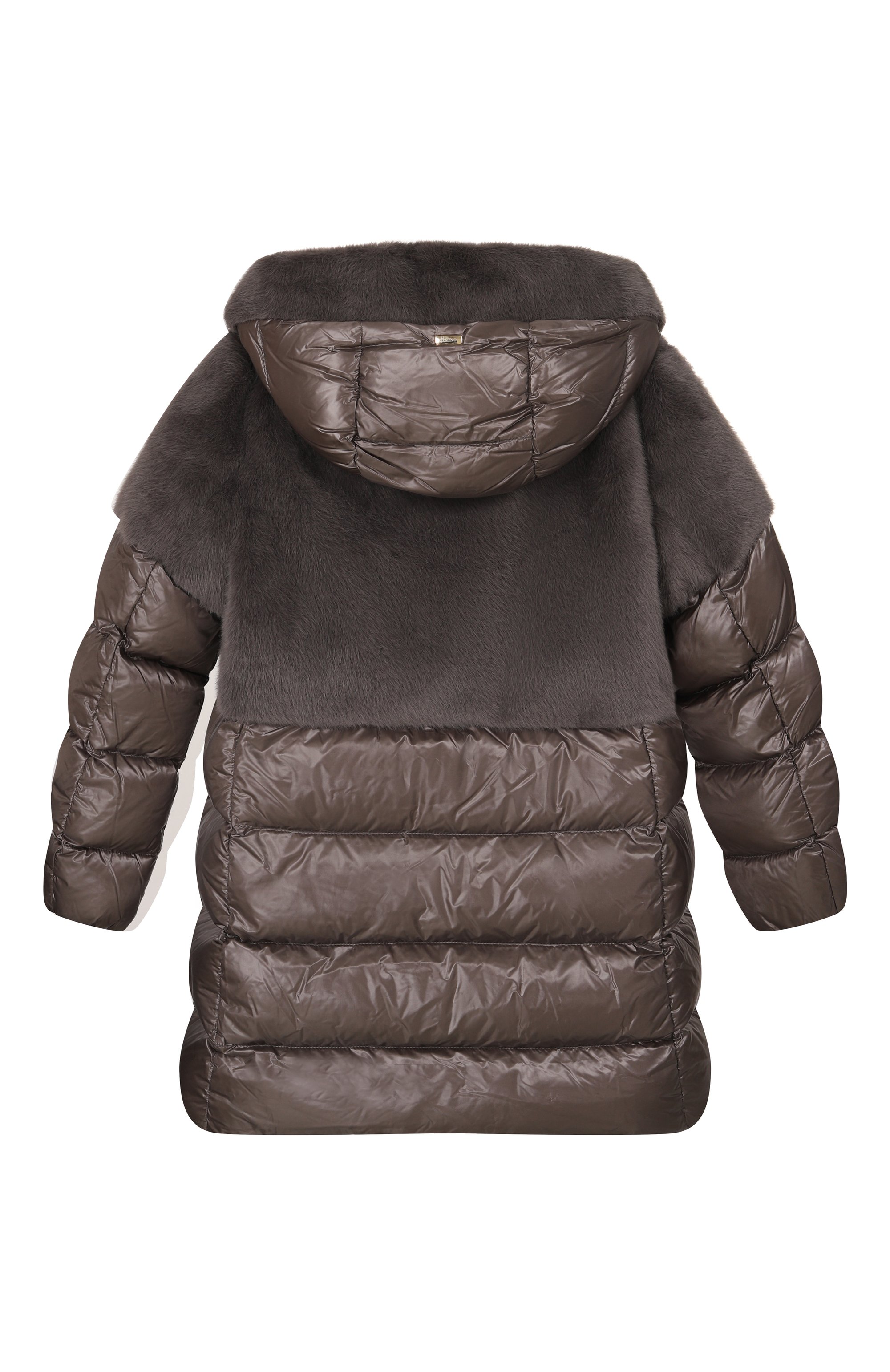 Пуховое пальто HERNO темно-серого цвета по цене 59950 руб., арт. PI000185G/12017Z/10-14, фото 2 Пуховое пальто HERNO, арт. PI000185G/12017Z/10-14, фото 2