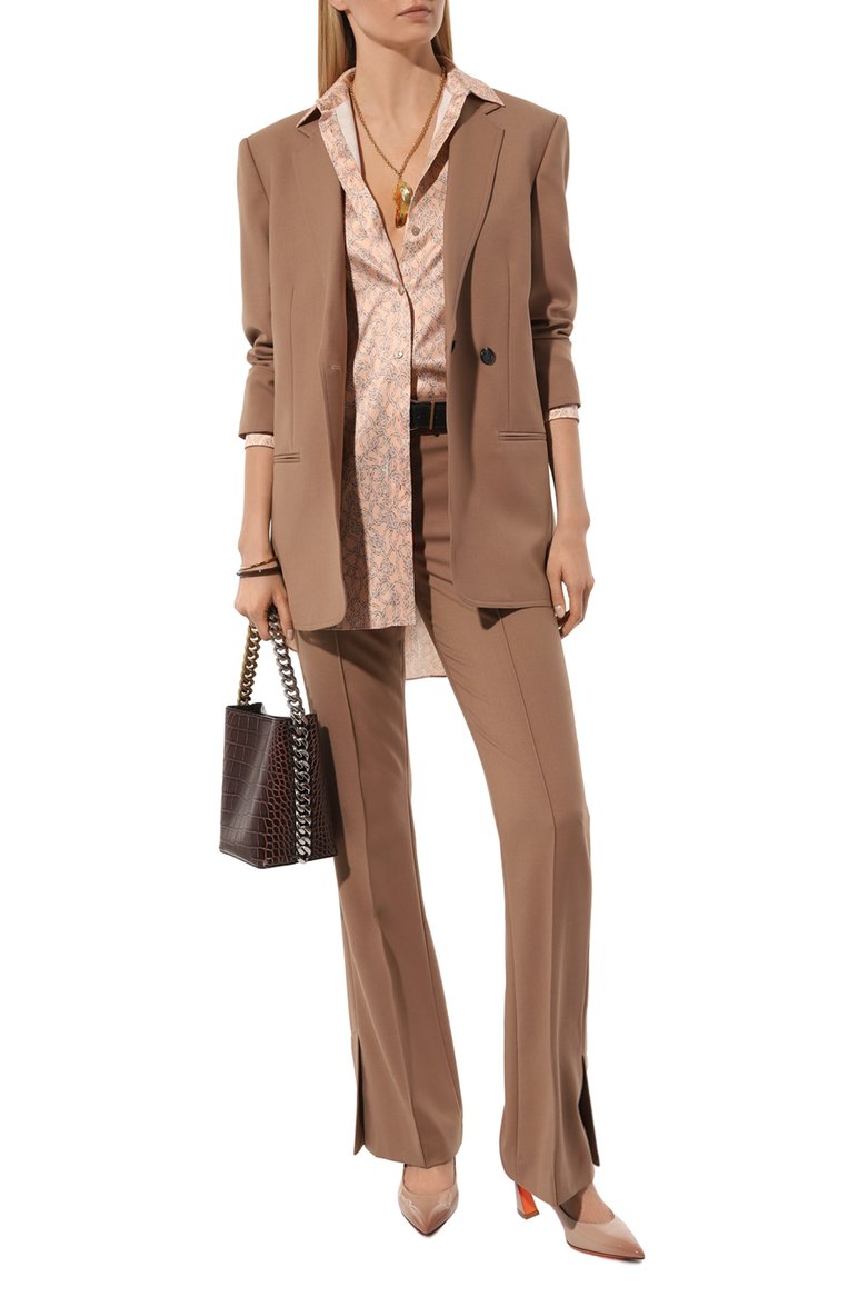 Женские кожаные туфли SANTONI бежевого цвета, арт. WDFQ70946HI2TVAAP29 | Фото 2 (Подошва: Плоская; Каблук высота: Средний; Материал сплава: Проставлено; Материал внутренний: Натуральная кожа; Драгоценные камни: Проставлено; Каблук тип: Фигурный; Материал внешний: Натуральная кожа)