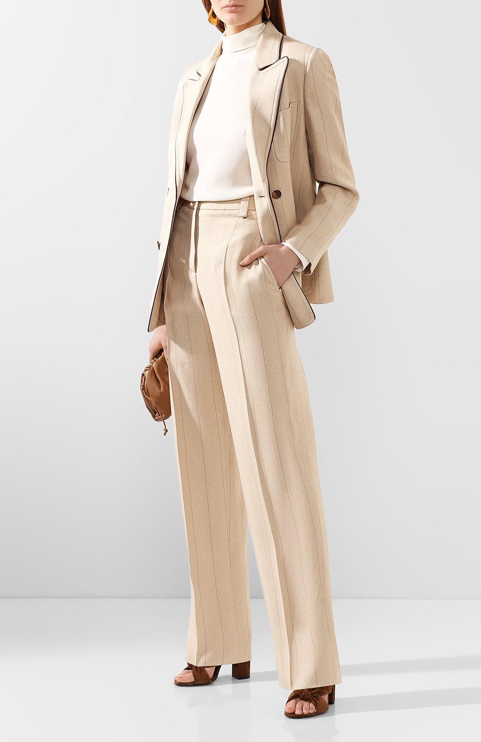 Шелковые брюки GIORGIO ARMANI бежевого цвета по цене 226500 руб., арт. 0SHPP09M/T01HS, фото 2 Шелковые брюки GIORGIO ARMANI, арт. 0SHPP09M/T01HS, фото 2