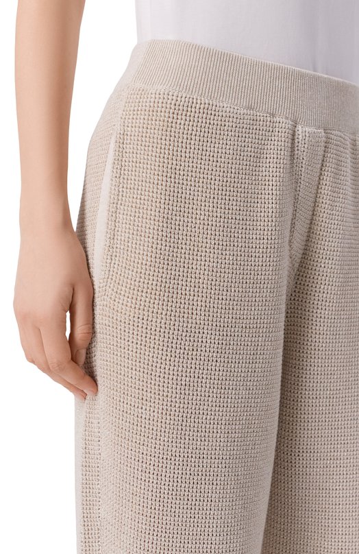 Брюки из хлопка и вискозы Brunello Cucinelli MST263399 Бежевый  MST263399 Фото 5