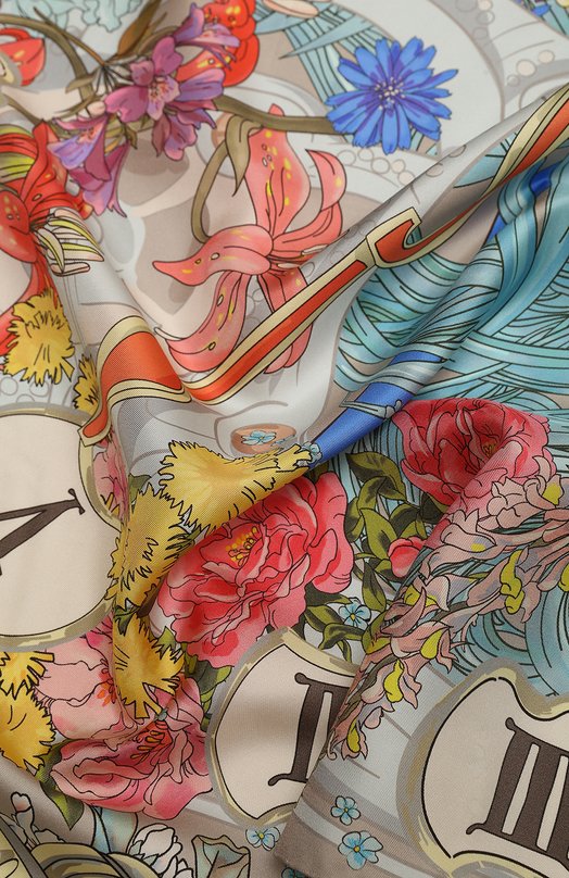 Шелковый платок Flower clock Radical Chic 570374.07.02 Бежевый  570374.07.02 Фото 4