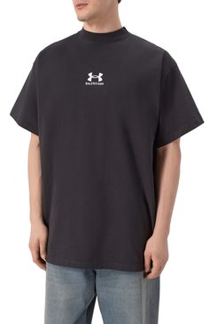 Мужского хлопковая футболка balenciaga х under armour BALENCIAGA черного цвета, арт. 787349/TRVB7 | Фото 3 (Стили: Кэжуэл; Принт: Без принта; Нос: Не проставлено; Региональные ограничения белый список (Axapta Mercury): Не проставлено; Женское Кросс-КТ: Футболка-одежда; Материал внешний: Хлопок)