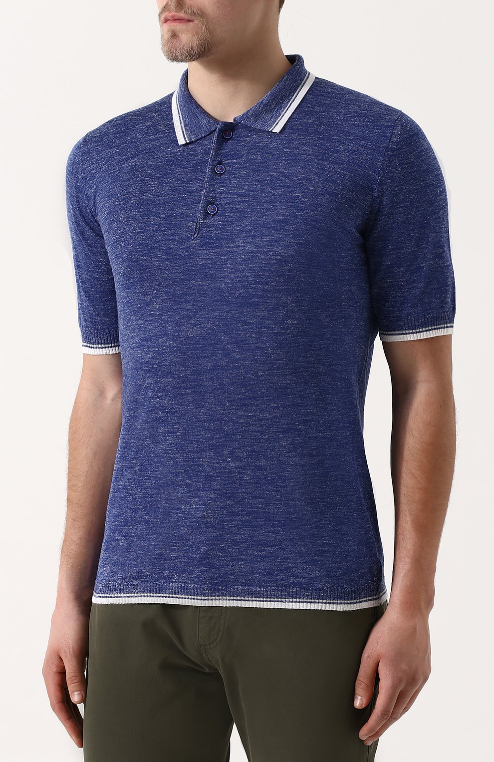 Поло из шелка и льна KITON, арт. UK285, фото 3