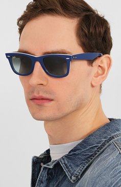 Женские солнцезащитные очки RAY-BAN синего цвета, арт. 2140-12993M | Фото 3 (Тип очков: С/з; Региональные ограничения белый список (Axapta Mercury): RU, Не проставлено; Кросс-КТ: С/з-унисекс; Нос: Не проставлено; Материал: Пластик; Очки форма: Прямоугольные; Оптика Гендер: оптика-унисекс)