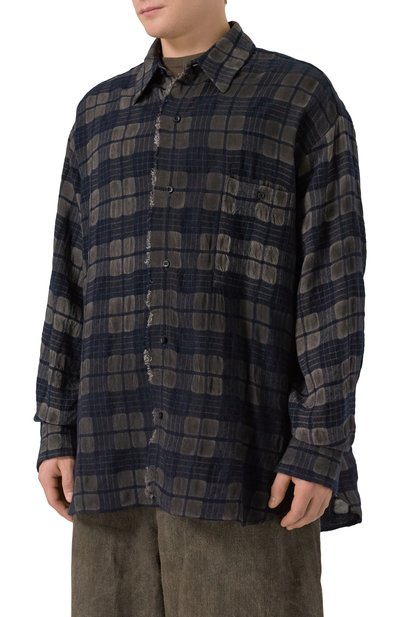 Рубашка из шерсти и вискозы UMA WANG темно-синего цвета по цене 145000 руб., арт. UM1503, фото 3 Рубашка из шерсти и вискозы UMA WANG, арт. UM1503, фото 3