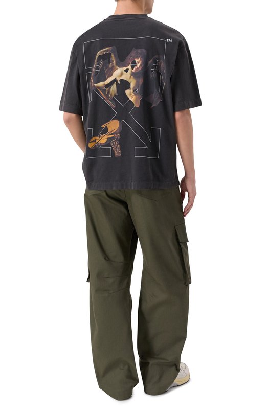 Хлопковая футболка Off-White 0MAA120F25JER00V Чёрный  0MAA120F25JER00V Фото 2