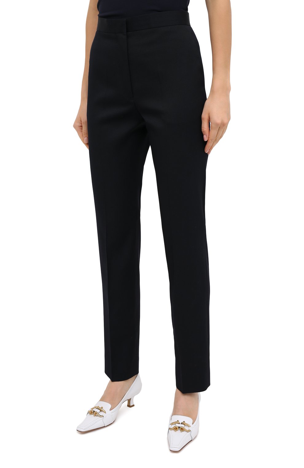 Шерстяные брюки JIL SANDER темно-синего цвета по цене 86800 руб., арт. JSPR301900-WR202500, фото 3 Шерстяные брюки JIL SANDER, арт. JSPR301900-WR202500, фото 3
