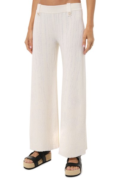 Брюки из шерсти и вискозы AND THE BRAND молочного цвета по цене 49000 руб., арт. W24-P029-1202-101, фото 3 Брюки из шерсти и вискозы AND THE BRAND, арт. W24-P029-1202-101, фото 3