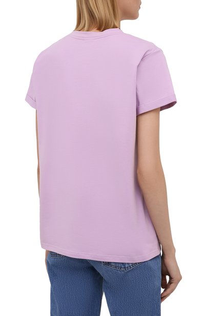 Хлопковая футболка SEVEN LAB сиреневого цвета по цене 7520 руб., арт. T21-nEW YORK GO lavender, фото 4 Хлопковая футболка SEVEN LAB, арт. T21-nEW YORK GO lavender, фото 4