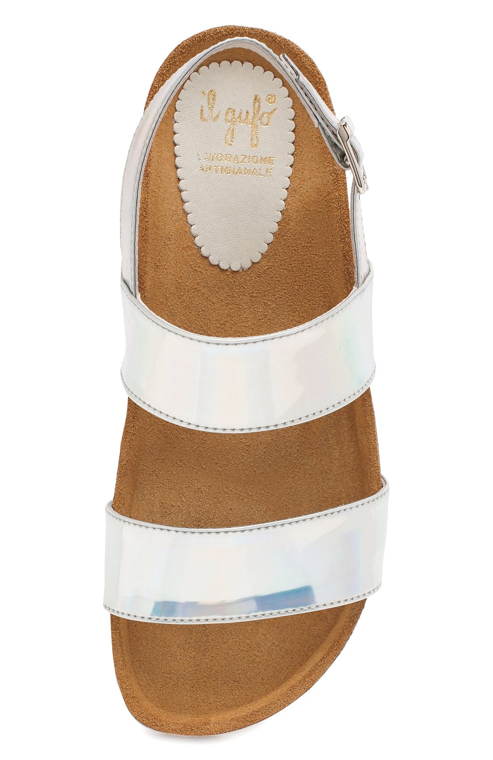 Кожаные сандалии IL GUFO серебряного цвета по цене 17950 руб., арт. G566/SPECCHI0 DISC0/27-30, фото 4 Кожаные сандалии IL GUFO, арт. G566/SPECCHI0 DISC0/27-30, фото 4