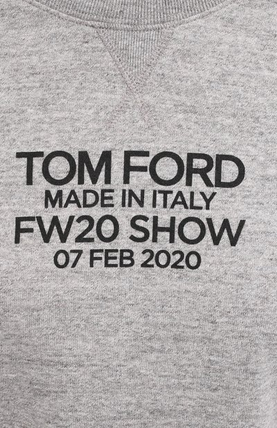 Хлопковый свитшот TOM FORD серого цвета по цене 105500 руб., арт. FLJ007-FAX769, фото 5 Хлопковый свитшот TOM FORD, арт. FLJ007-FAX769, фото 5