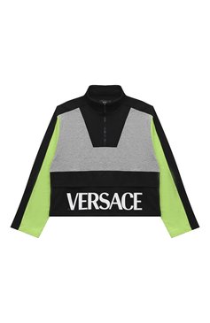 Детский хлопковая толстовка VERSACE разноцветного цвета, арт. 1009984/1A07220/4A-6A | Фото 1 (Рукава: Длинные; Мальчики Кросс-КТ: Толстовка-одежда; Материал сплава: Проставлено; Материал внешний: Хлопок; Драгоценные камни: Проставлено; Ростовка одежда: 6 лет | 116 см)