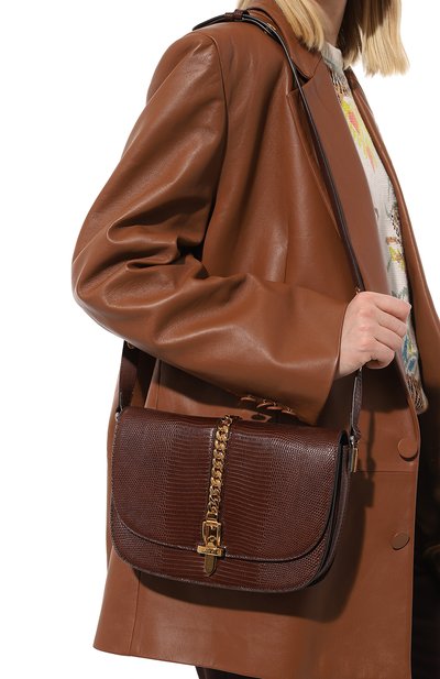 Сумка sylvie 1969 small из кожи ящерицы GUCCI, арт. 601067 LUZ0X, фото 2