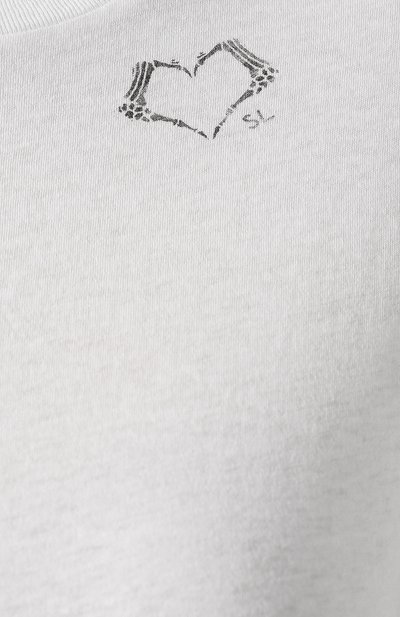 Хлопковая футболка SAINT LAURENT белого цвета по цене 41950 руб., арт. 557491/YBAQ2, фото 5 Хлопковая футболка SAINT LAURENT, арт. 557491/YBAQ2, фото 5