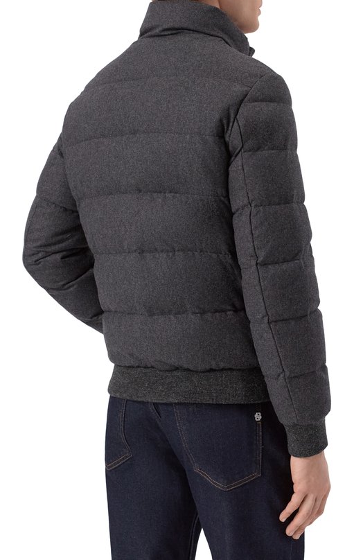 Пуховый бомбер Hetrego 8P521/LE0NARD Серый  8P521/LE0NARD Фото 4