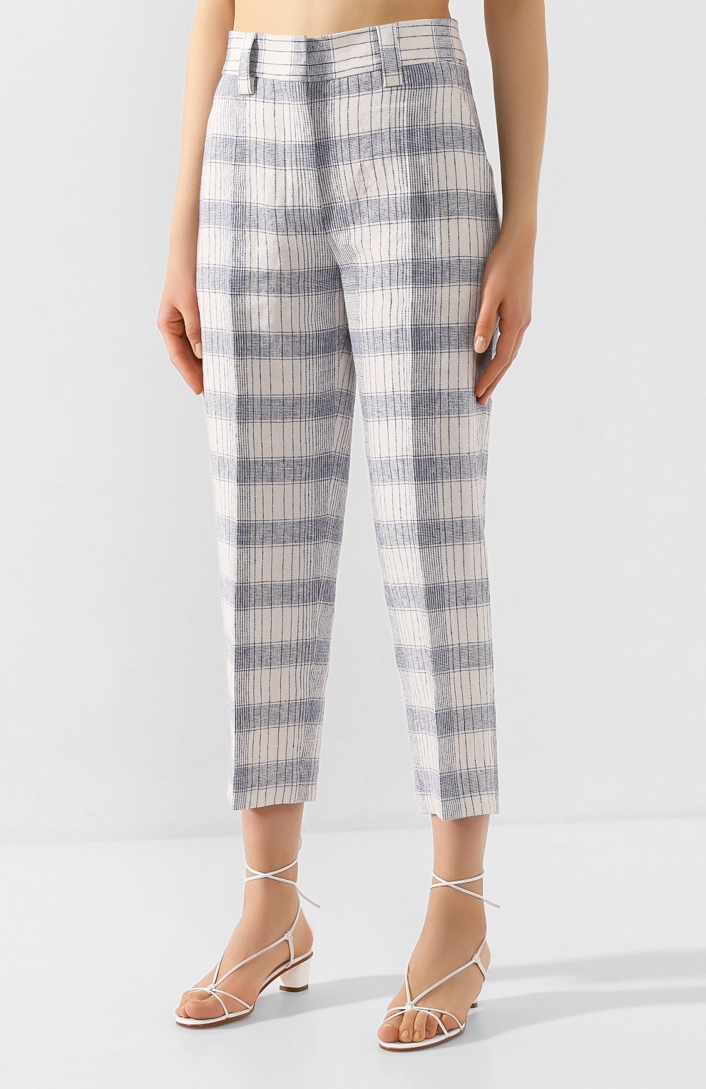 Льняные брюки ACNE STUDIOS голубого цвета по цене 59950 руб., арт. AK0205/W, фото 3 Льняные брюки ACNE STUDIOS, арт. AK0205/W, фото 3