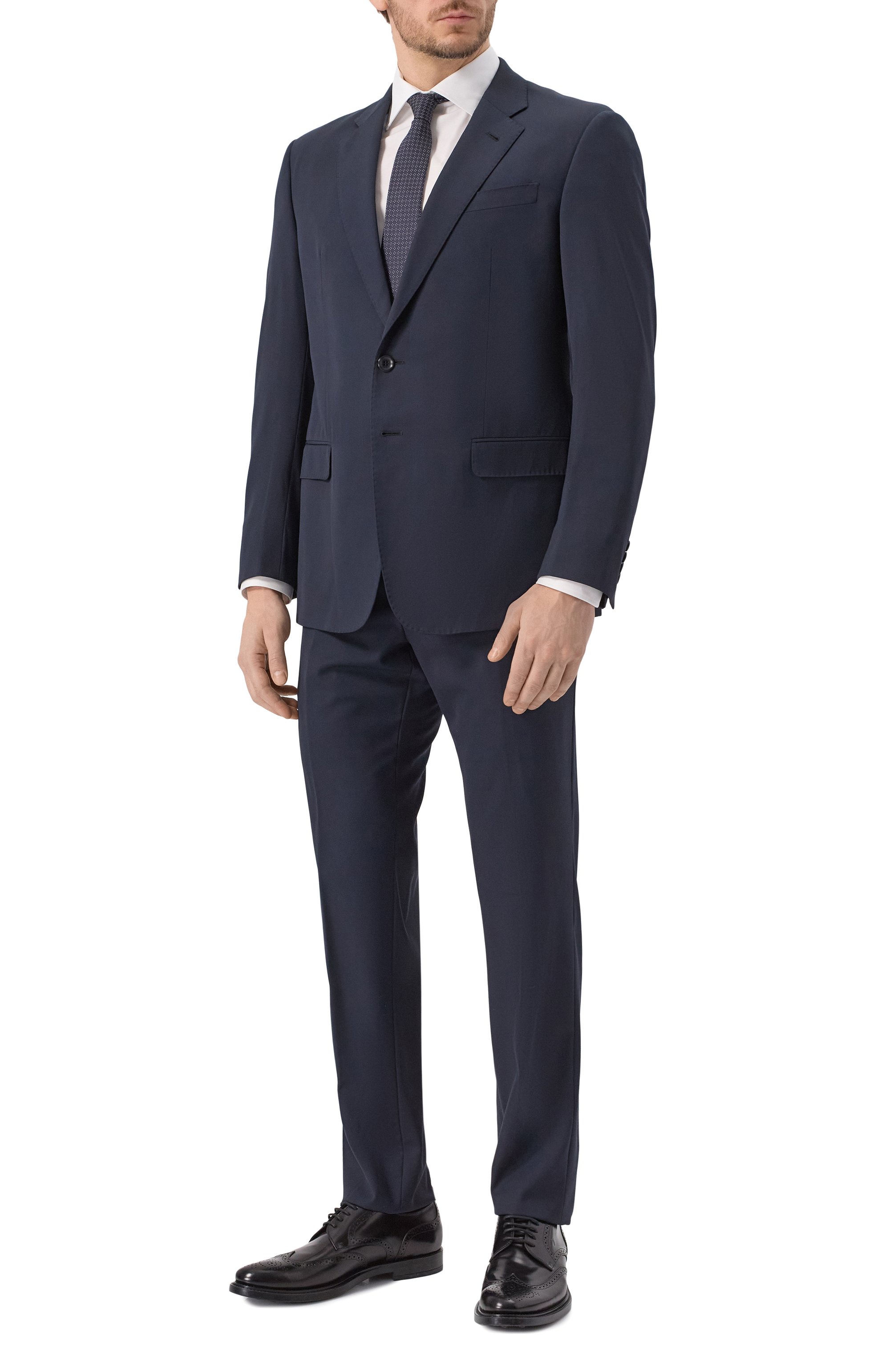 Шерстяной костюм GIORGIO ARMANI темно-синего цвета по цене 188000 руб., арт. 8WGAV001/T0075, фото 2 Шерстяной костюм GIORGIO ARMANI, арт. 8WGAV001/T0075, фото 2