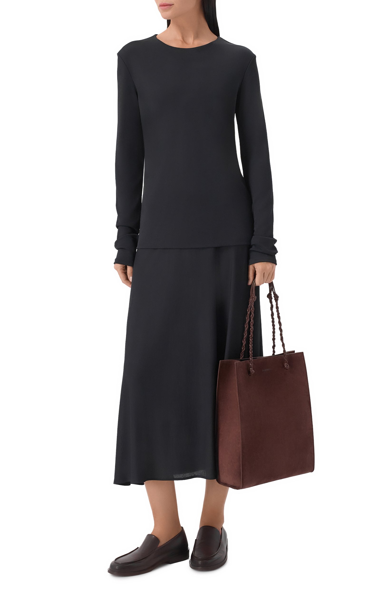 Сумка-тоут tangle JIL SANDER темно-коричневого цвета по цене 216500 руб., арт. J07WC0040/P9295, фото 3 Сумка-тоут tangle JIL SANDER, арт. J07WC0040/P9295, фото 3