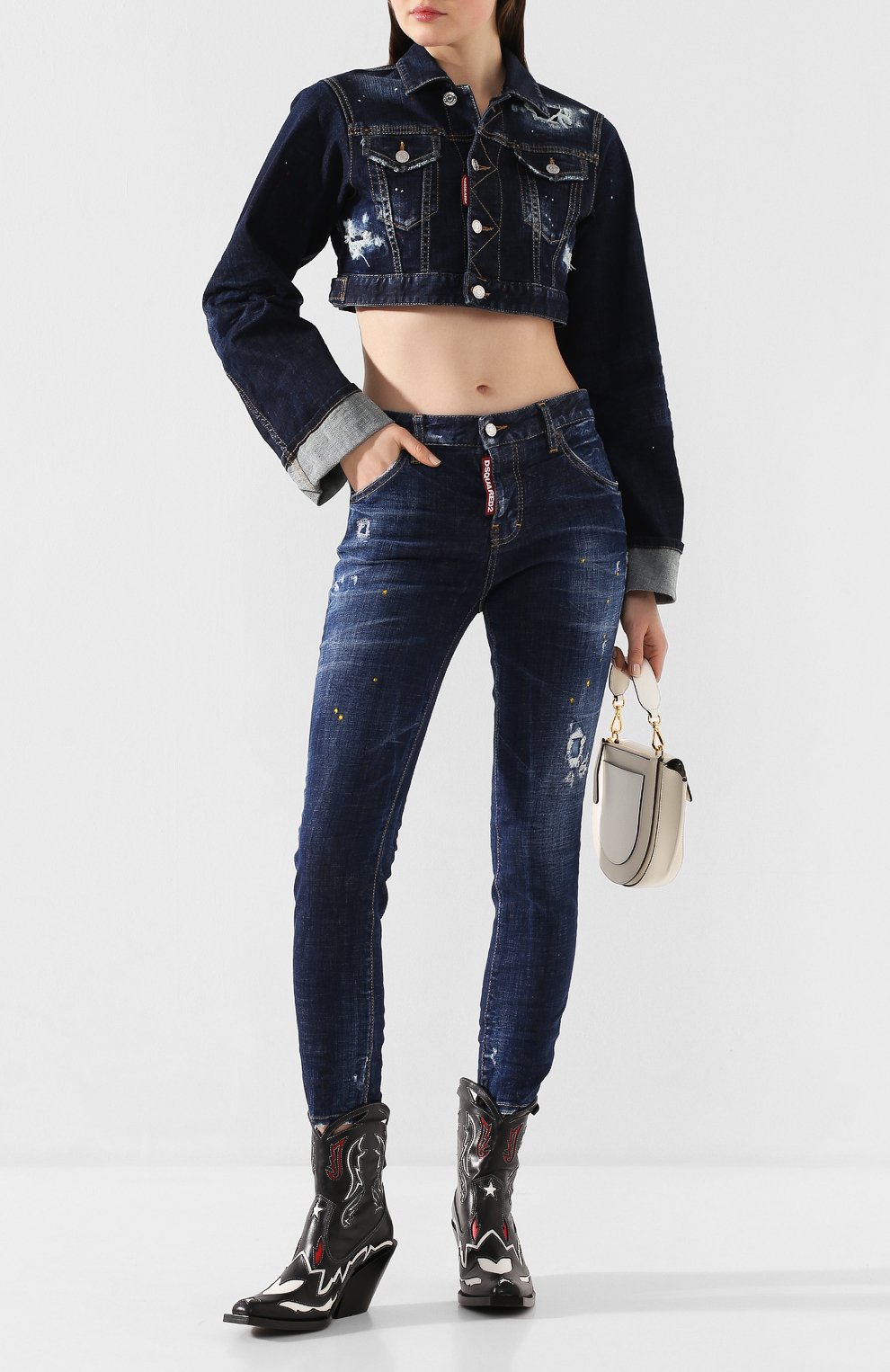 Джинсы DSQUARED2 синего цвета по цене 57000 руб., арт. S72LB0308/S30342, фото 2 Джинсы DSQUARED2, арт. S72LB0308/S30342, фото 2