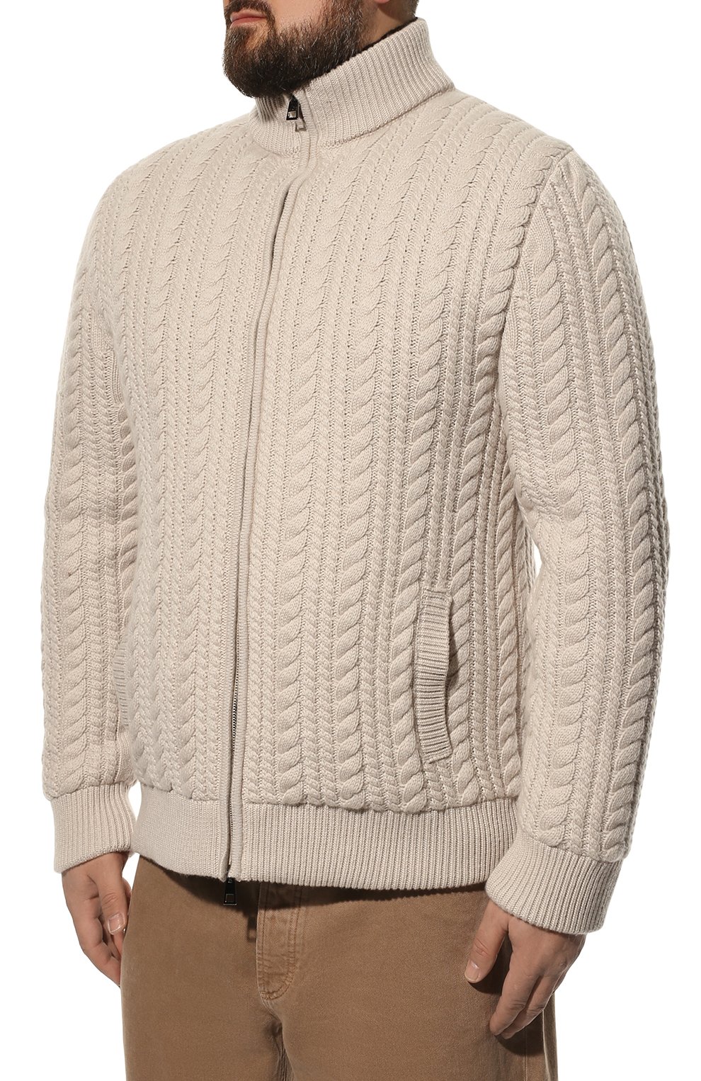 Кашемировый бомбер с меховой подкладкой ANDREA CAMPAGNA, арт. 21U266-XCNMER/58-60, фото 3