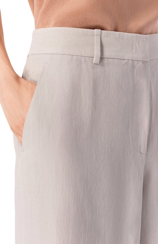 Льняные брюки Giorgio Armani GW002791/TE11126 Серый  GW002791/TE11126 Фото 5