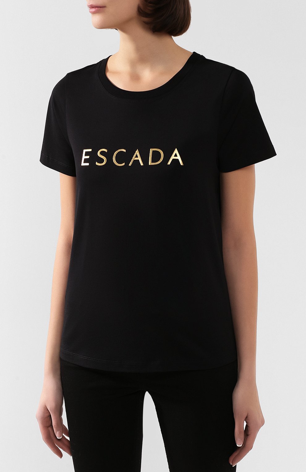 Хлопковая футболка ESCADA SPORT черного цвета по цене 13450 руб., арт. 5031118, фото 3 Хлопковая футболка ESCADA SPORT, арт. 5031118, фото 3