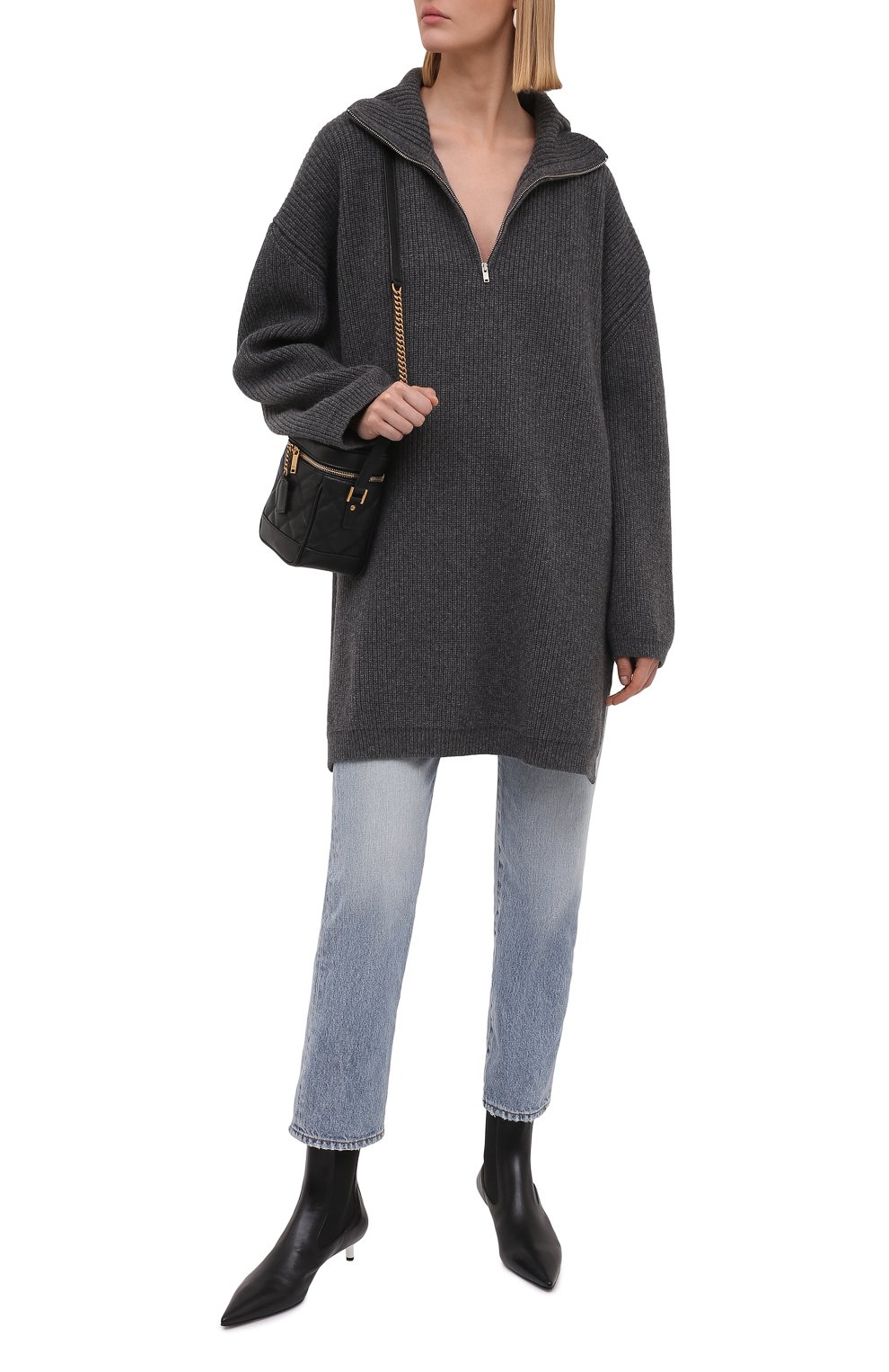 Шерстяной свитер ERIKA CAVALLINI серого цвета по цене 37200 руб., арт. W1/P/P1WB02, фото 2 Шерстяной свитер ERIKA CAVALLINI, арт. W1/P/P1WB02, фото 2