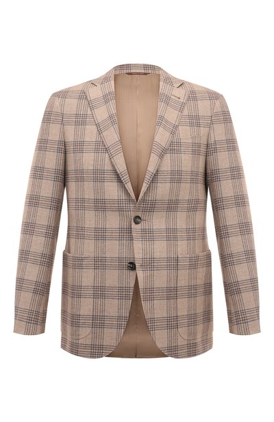 Мужской пиджак из хлопка и льна CANALI, арт. 13275/FC05191