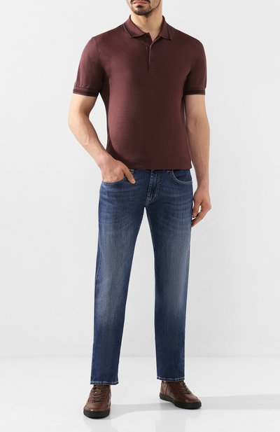 Поло из смеси хлопка и шелка ZEGNA, арт. UU541/746, фото 2