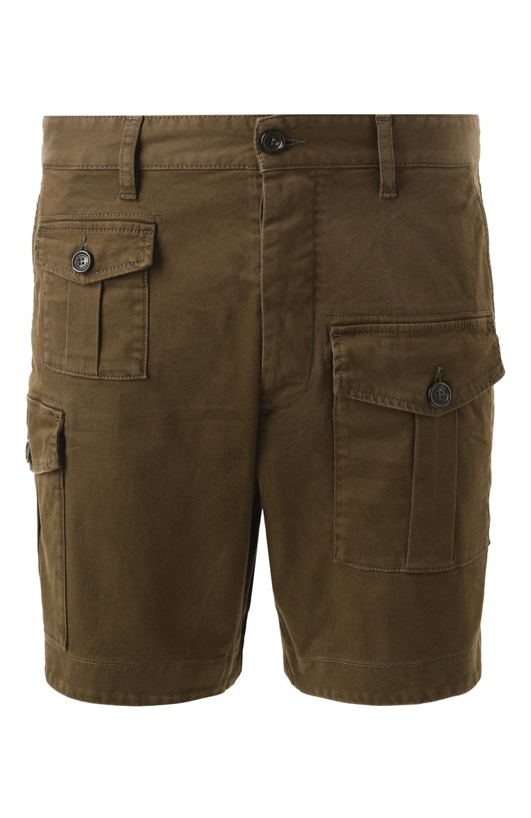 Мужские джинсовые шорты DSQUARED2 хаки цвета, арт. S74MU0780/S39021 | Фото 1 (Длина Шорты М: До колена; Материал сплава: Проставлено; Драгоценные камни: Проставлено; Кросс-КТ: Деним; Силуэт М (брюки): Карго; Случай: Повседневный; Принт: Без принта; Материал внешний: Деним, Хлопок; Стили: Милитари)