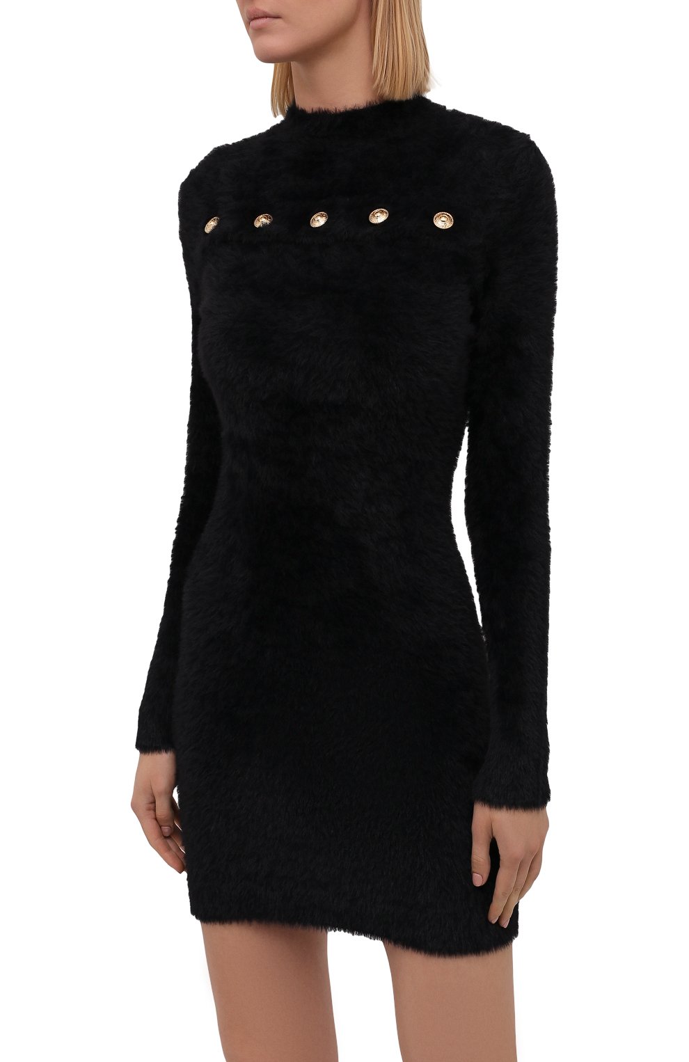 Платье VERSACE JEANS COUTURE черного цвета по цене 59950 руб., арт. 71HA0822-71DPM22 FIL.FURRY BLACK/CM07H, фото 3 Платье VERSACE JEANS COUTURE, арт. 71HA0822-71DPM22 FIL.FURRY BLACK/CM07H, фото 3