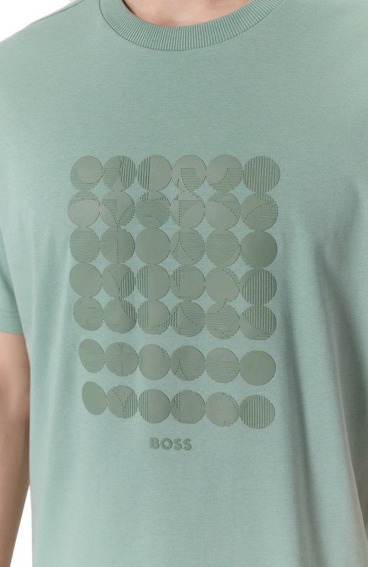 Хлопковая футболка BOSS Green 50537845 Зелёный  50537845 Фото 5